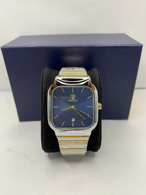 Dearno Blue Dial Silver & Gold Luxury Watch