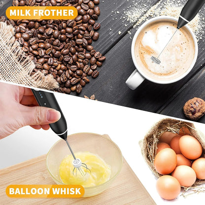 3-in-1 rechargeable coffee beater and electric coffee frother