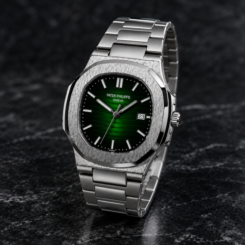 Patek Philippe Green Dial Luxury Watch – 1st Copy | Water Resistant