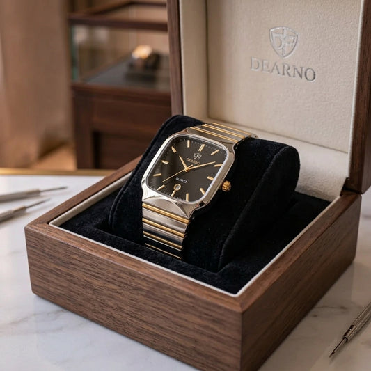 Dearno Black Dial  Luxury Automatic Watch – Stainless Steel Two-Tone Bracelet