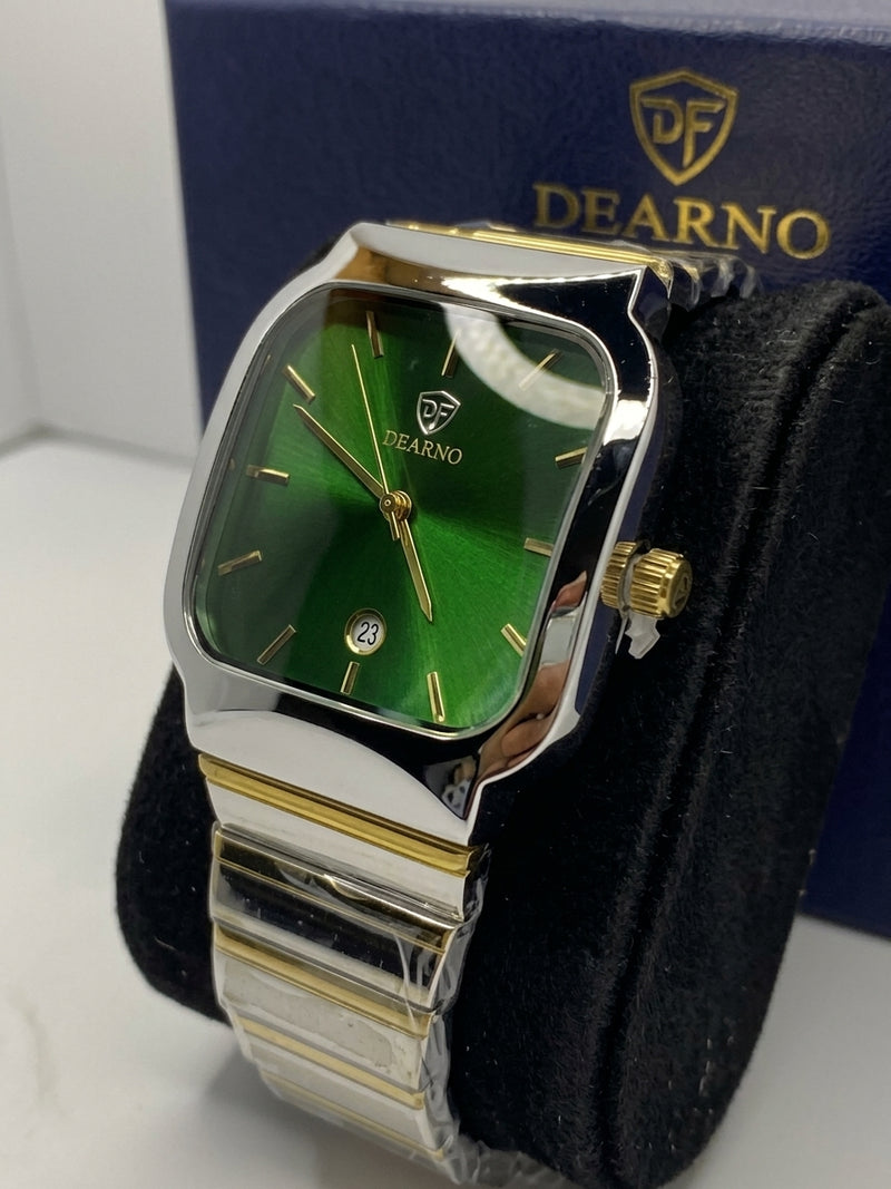 Dearno Green Dial Silver & Gold Luxury Watch