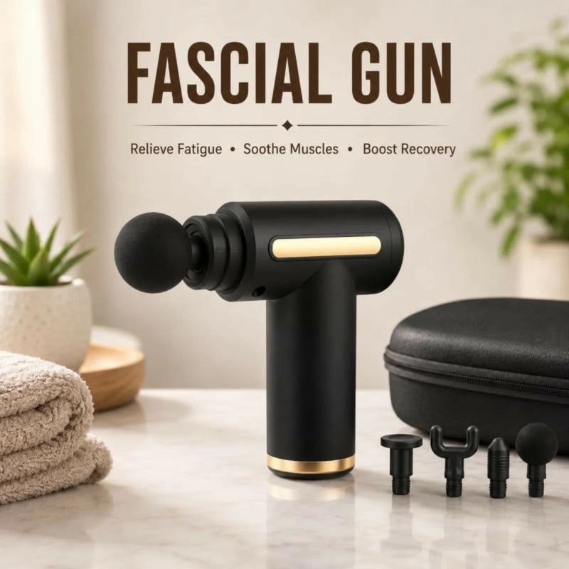 Smart Massage Gun – Deep Tissue Percussion Massager with 4 Interchangeable Heads